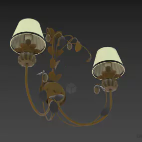 Sconce Lamp With Iron Leafs Decorative 3d model