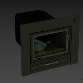 Modern Steel Firebox For Bathroom 3d model