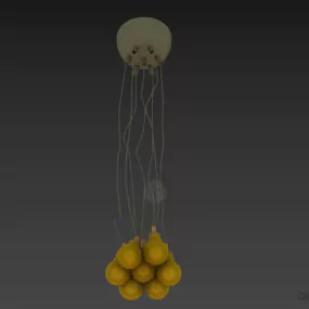Pendant Lamp With Multiple Glass Bulbs 3d model