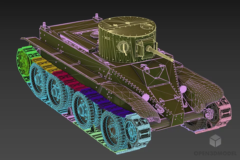 Ww2 Tank Bt2 3d model 2