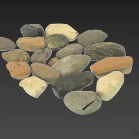 Pebble Stones Various Size 3d model