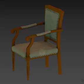Antique Armchair American Country Style 3d model