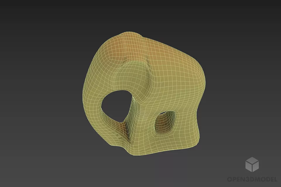 Wooden Figurine Elephant 3d model 2