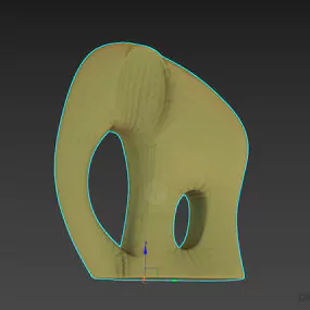 Wooden Figurine Elephant 3d model