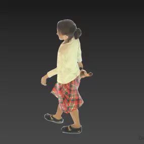 Wife Character With Teddy Bear 3d model