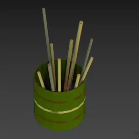 Pen Holder With Pen, Pencil 3d model