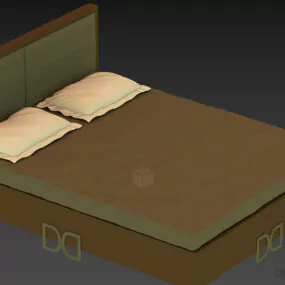 Upholstered Bed With Logo 3d model