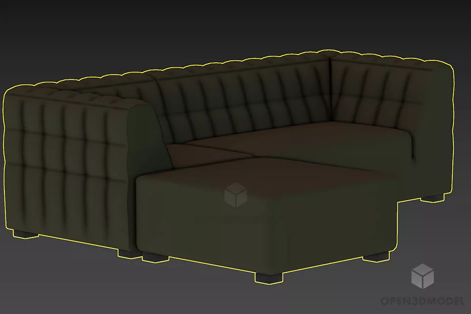 Curved Large Waiting Sofa, 10 Seats Sofa 3d model