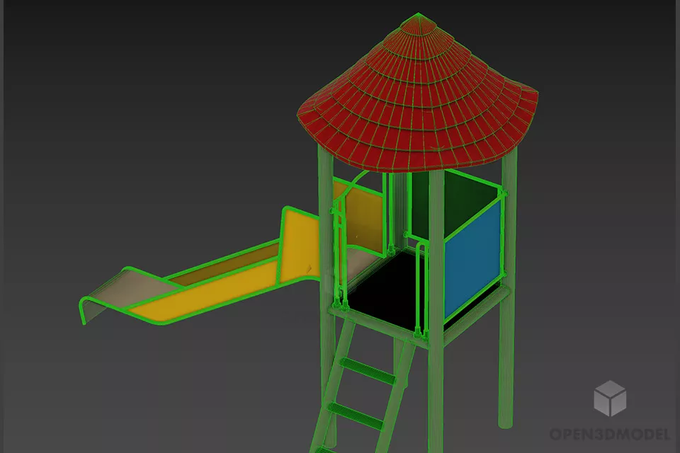 Slide For Kid Outdoor Playground 3d model 2