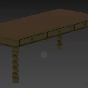 Boutique Table With Curved Legs 3d model