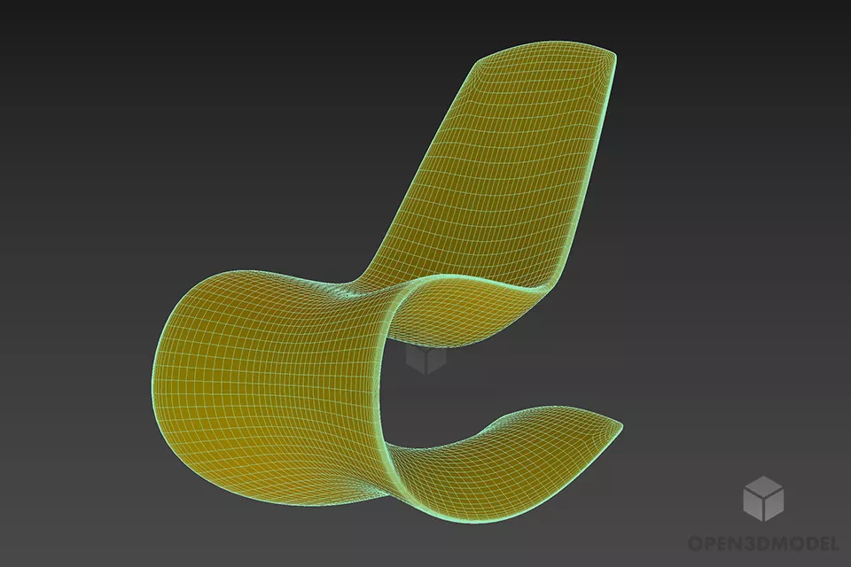 Curved Armchair Modernism 3d model 2
