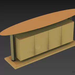 Oval Tv Rack Cabinet 3d model