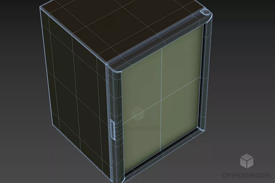 Mini Fridge For Bedroom 3d model 2