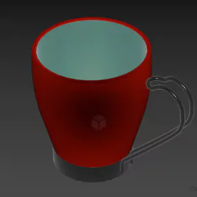 Red Porcelain Cup 3d model