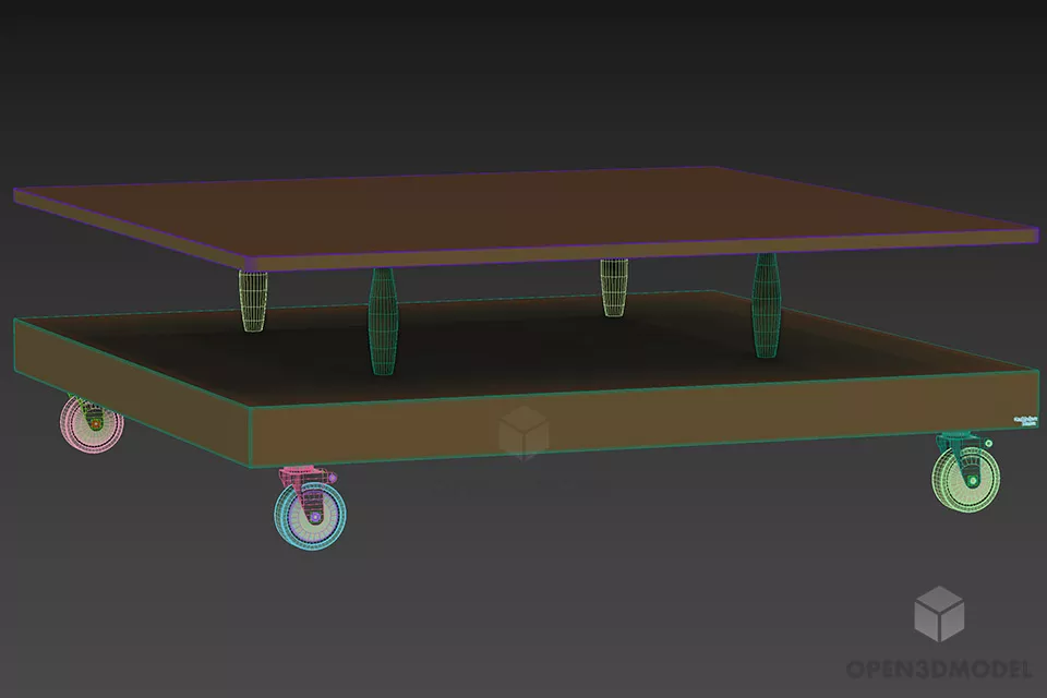 Glass Coffee Table Catelan, Italia Furniture 3d model 2