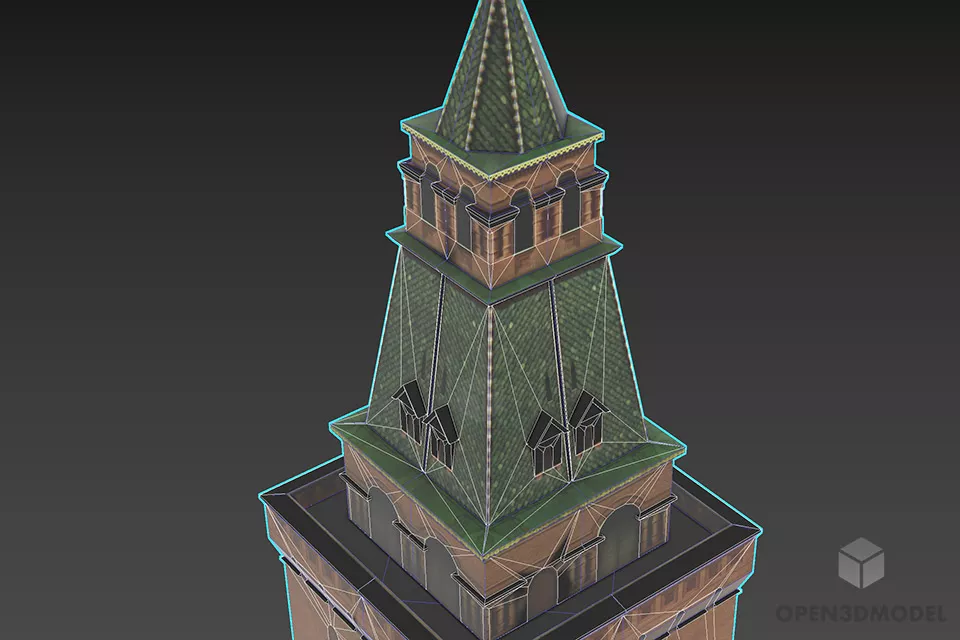 Kremlin Tower Vtoraya History Building 3d model 2