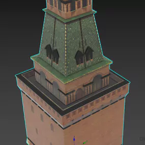 Kremlin Tower Vtoraya History Building 3d model
