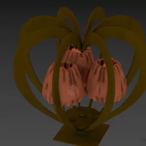 Table Lamp Heart Shapes With Three Shades 3d model