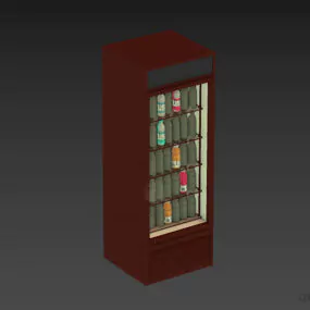Vertical Fridge Market Equipment 3d model