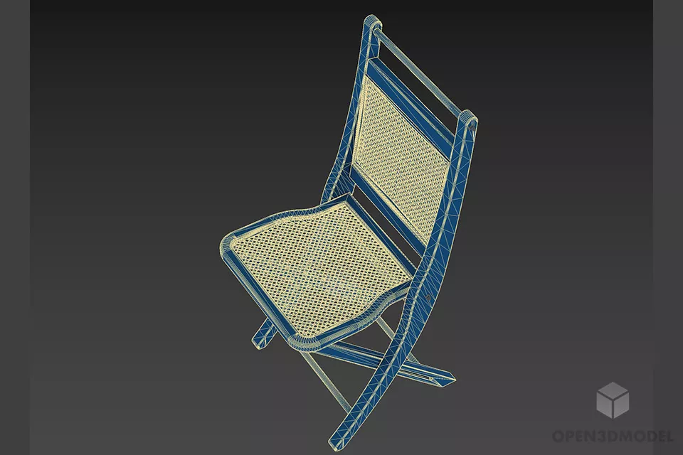Folding Chair, Lantern Seat 3d model 2