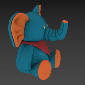 Cute Toy Elephant For Kids 3d model