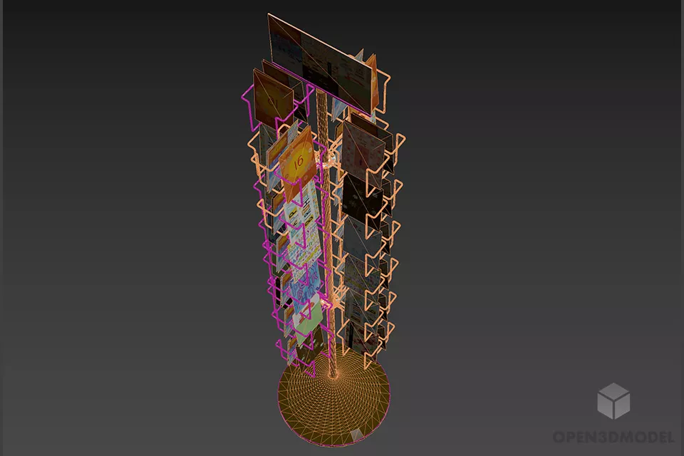 Magazine Rack Shelf 3d model 2
