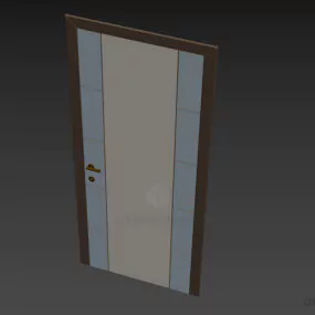 Single Door With Wooden Center 3d model