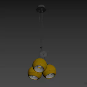 Pendant Lamp, Three Spheres Shade Light 3d model