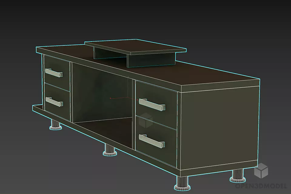 Drawer Rack Tv Stand 3d model 2