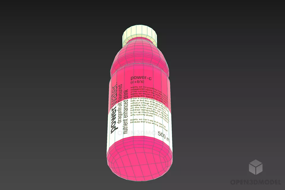 Plastic Bottle Juice Water 3d model 2