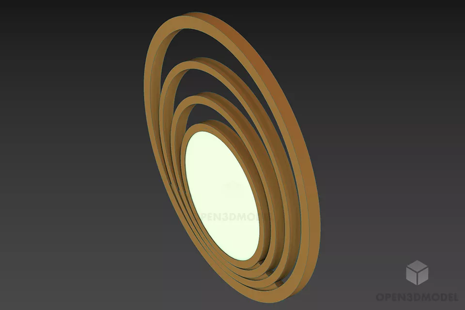 Circle Wall Clock, Circular Shape Clock 3d model 2