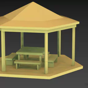 Simple Outdoor Pavilion, Garden Pavilion 3d model