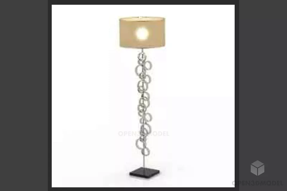 Crystal Square Shade Table Lamp 3d model