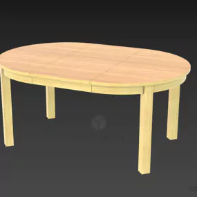Wooden Table Circle Border 3d model