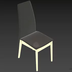 Restaurant Chair Leather Back 3d model