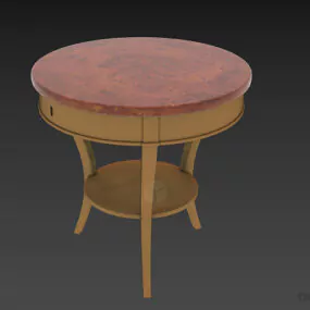 Round Bedside Table Noble 3d model