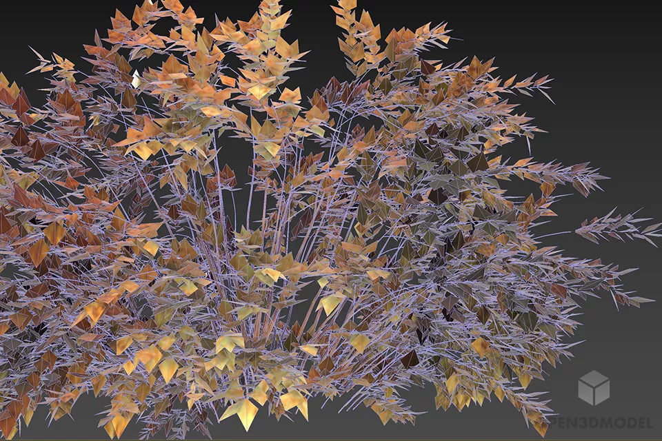 Autumn Leaf Bushes 3d model 2