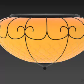 Lamp Large Glass Lantern Shade 3d model