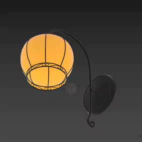 Sphere Sconce Lamp, Inox Arm Lighting 3d model