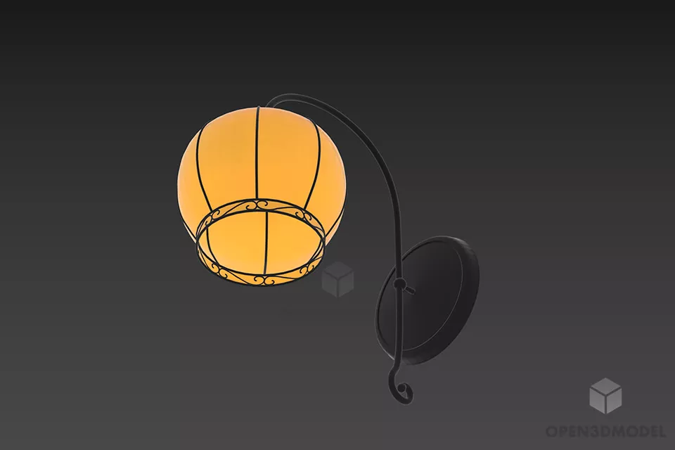 Sconce Lamp With Dual Sphere Shade 3d model
