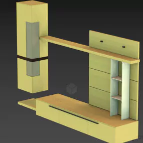 Simple Tv With Cantilever Cabinet 3d model