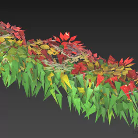 Low Bush With Yellow Flowers 3d model