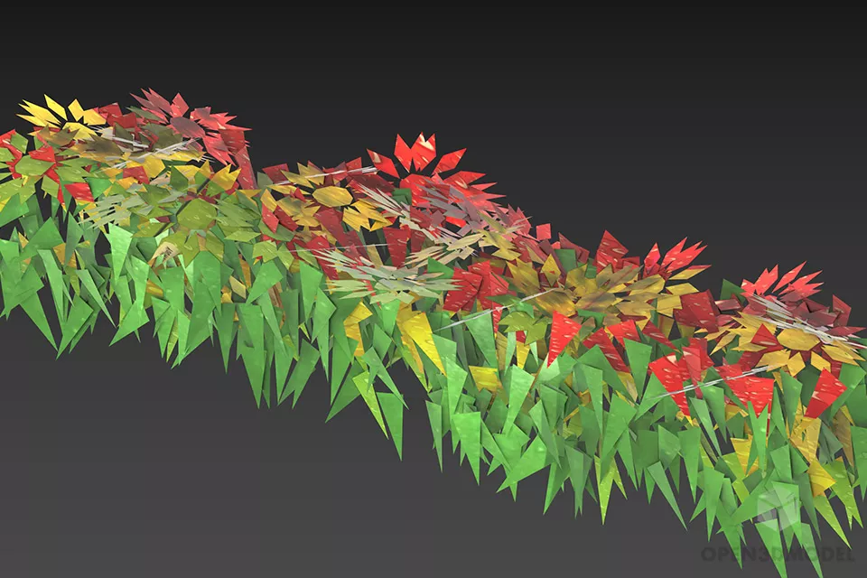 Tiny Flowers Garden Bushes 3d model