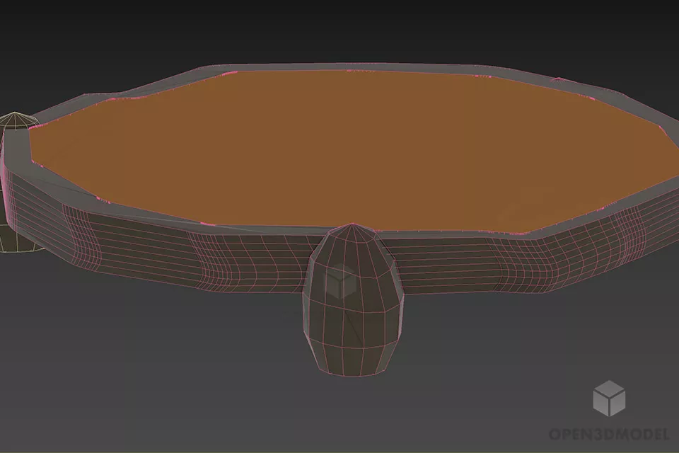 Wooden Log Slice Coffee Table 3d model 2