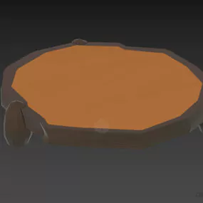 Wooden Log Slice Coffee Table 3d model