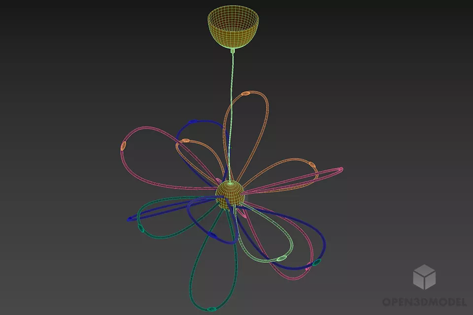 Pendant Lamp Node Shade Style 3d model 2
