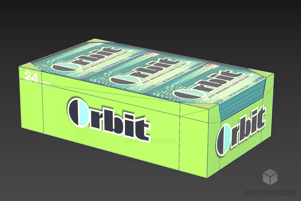 Box Of Gum Candy 3d model 2