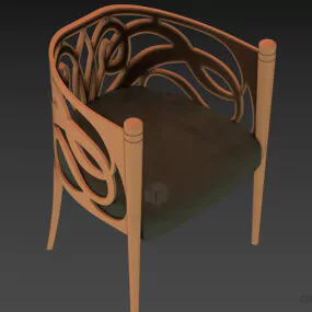 Medium Back Sofa Steel Carved Back 3d model