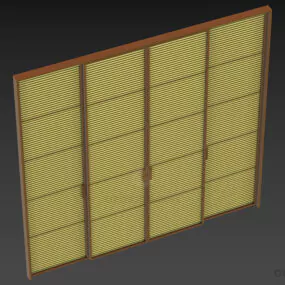 Four Doors Louver Facade 3d model