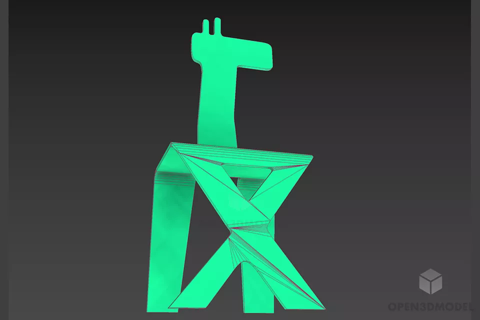 Modernism Chair Giraffe Shape 3d model 2
